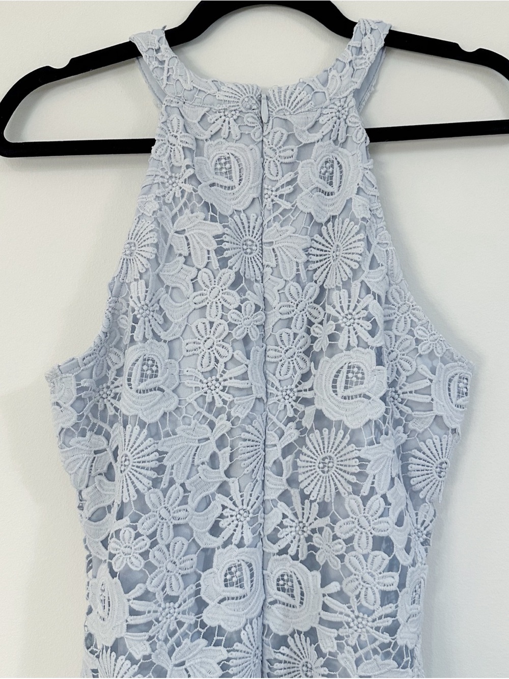 Lulus Love Poem Light Blue Lace Mini Dress Size Large - Picture 10 of 13